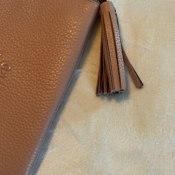 Kate spade ♠️ large tassel pouch logo rose pink - Picture 4 of 9